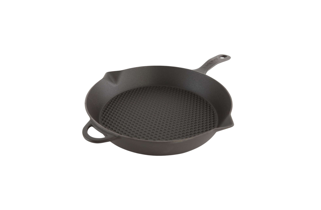 Cuisinova Grillpan Gietijzer Rond met handvat 28 cm Zwart