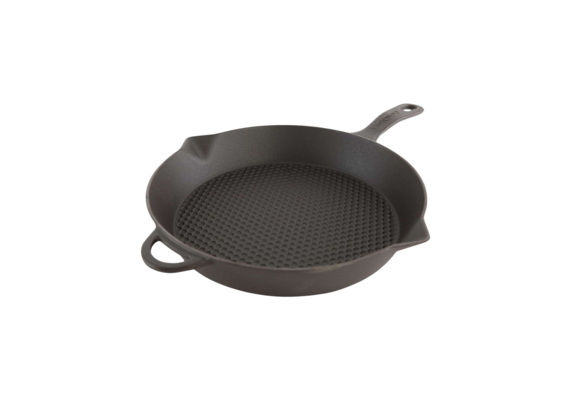 Cuisinova Grillpan Gietijzer Rond met handvat 28 cm Zwart