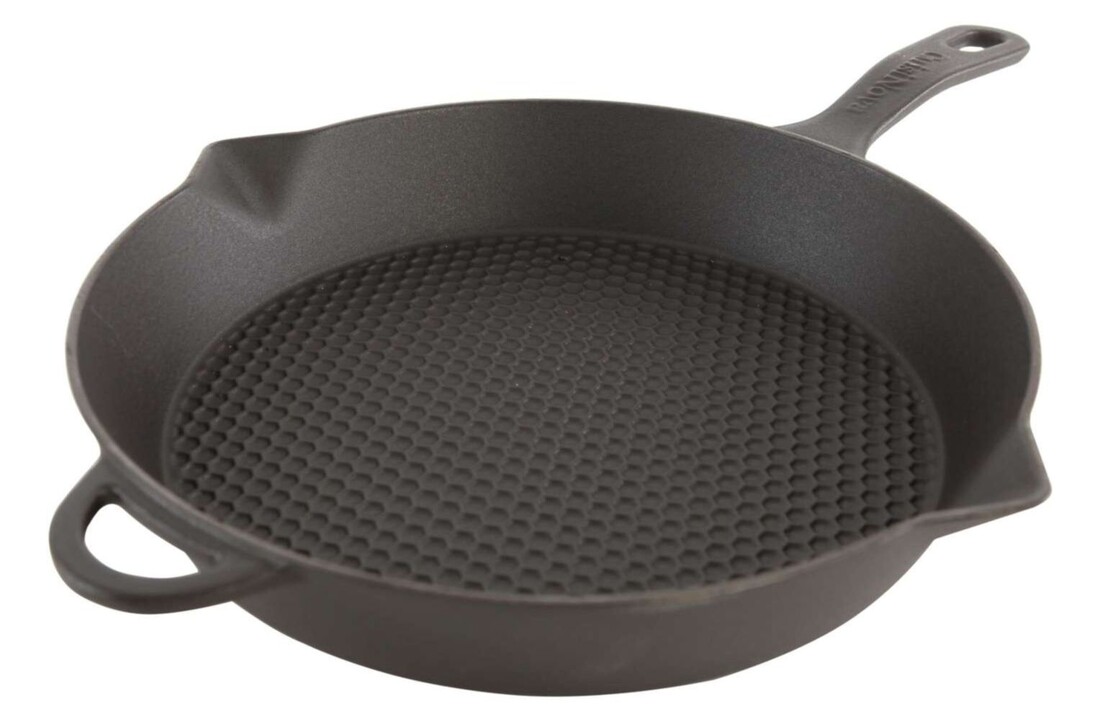 Cuisinova Grillpan Gietijzer Rond met handvat 28 cm Zwart