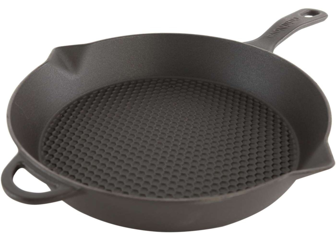 Cuisinova Grillpan Gietijzer Rond met handvat 28 cm Zwart