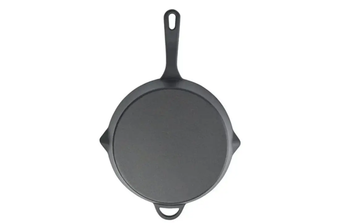 Cuisinova Grillpan Gietijzer Rond met handvat 28 cm Zwart