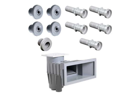 Set Inbouwdelen Hayward Kleine Zwembaden Grijs - Inspuiters en Skimmer