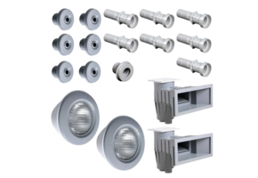 Set Inbouwdelen Hayward grote Zwembaden Grijs - 2 skimmers
