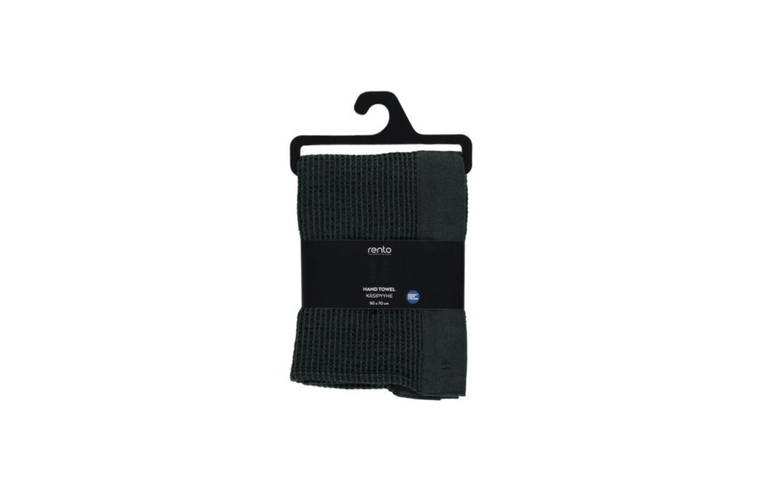 Rento Handdoek Kenno 50x70 cm Zwart / Donker groen