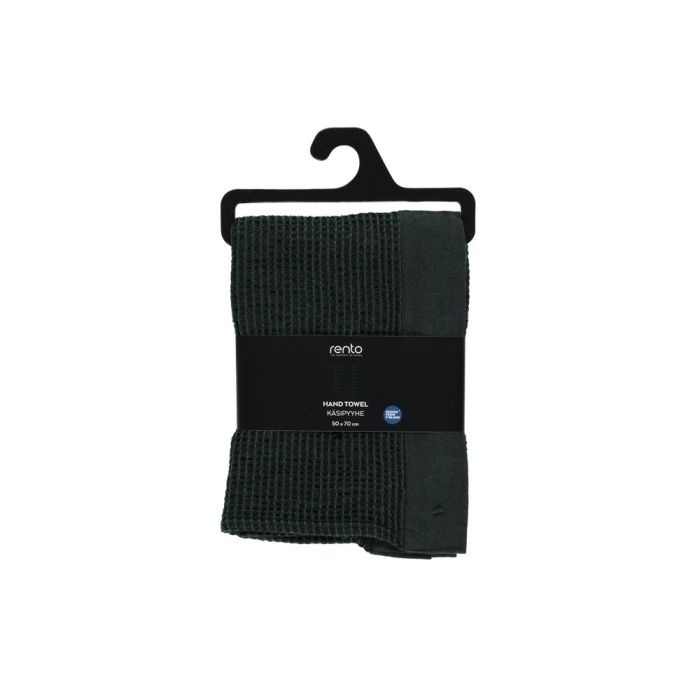 Rento Handdoek Kenno 50x70 cm Zwart / Donker groen