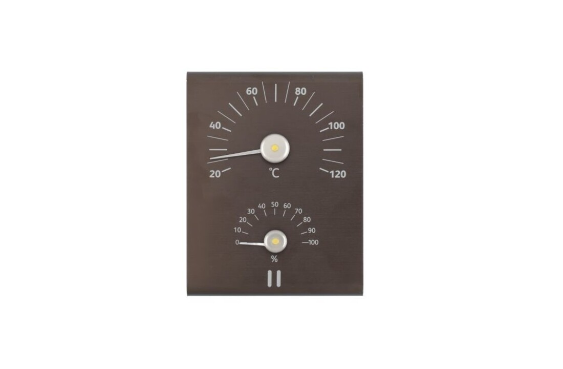 Rento Aluminium Sauna Thermometer en hygrometer  bruin/zwart