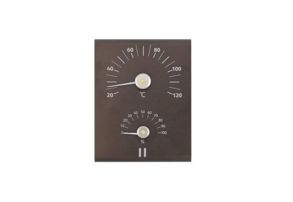 Rento Aluminium Sauna Thermometer en hygrometer  bruin/zwart
