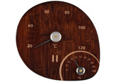 Rento Saunathermometer en hygrometer van dark bamboe