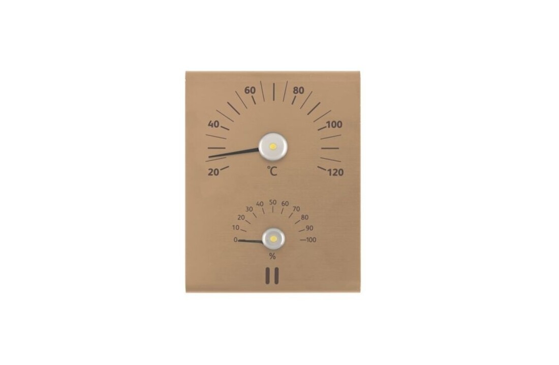 Rento Aluminium Sauna Thermometer - Hygrometer  Champagne