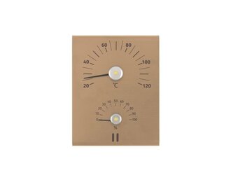 Rento Aluminium Sauna Thermometer - Hygrometer  Champagne