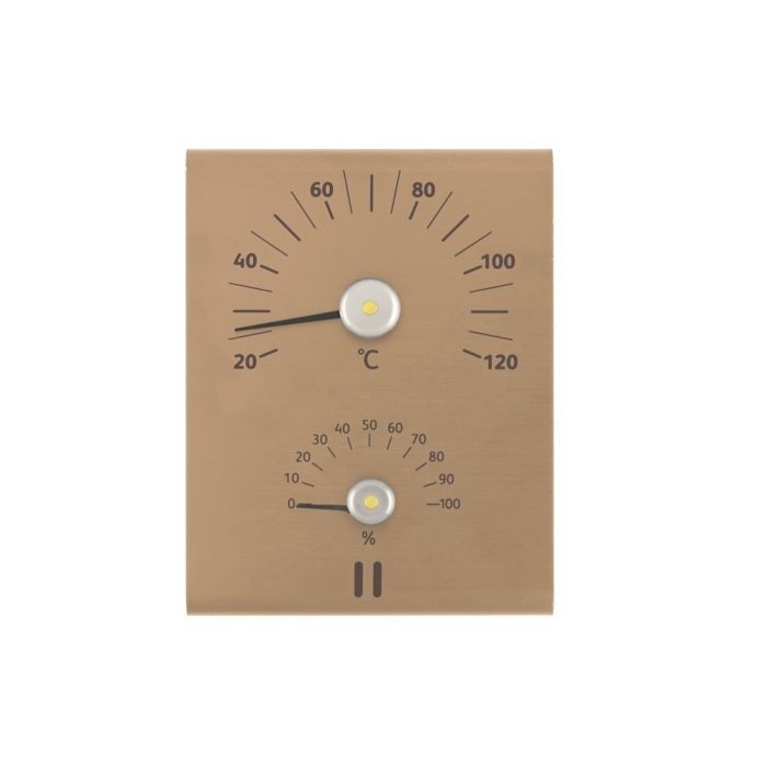 Rento Aluminium Sauna Thermometer - Hygrometer  Champagne