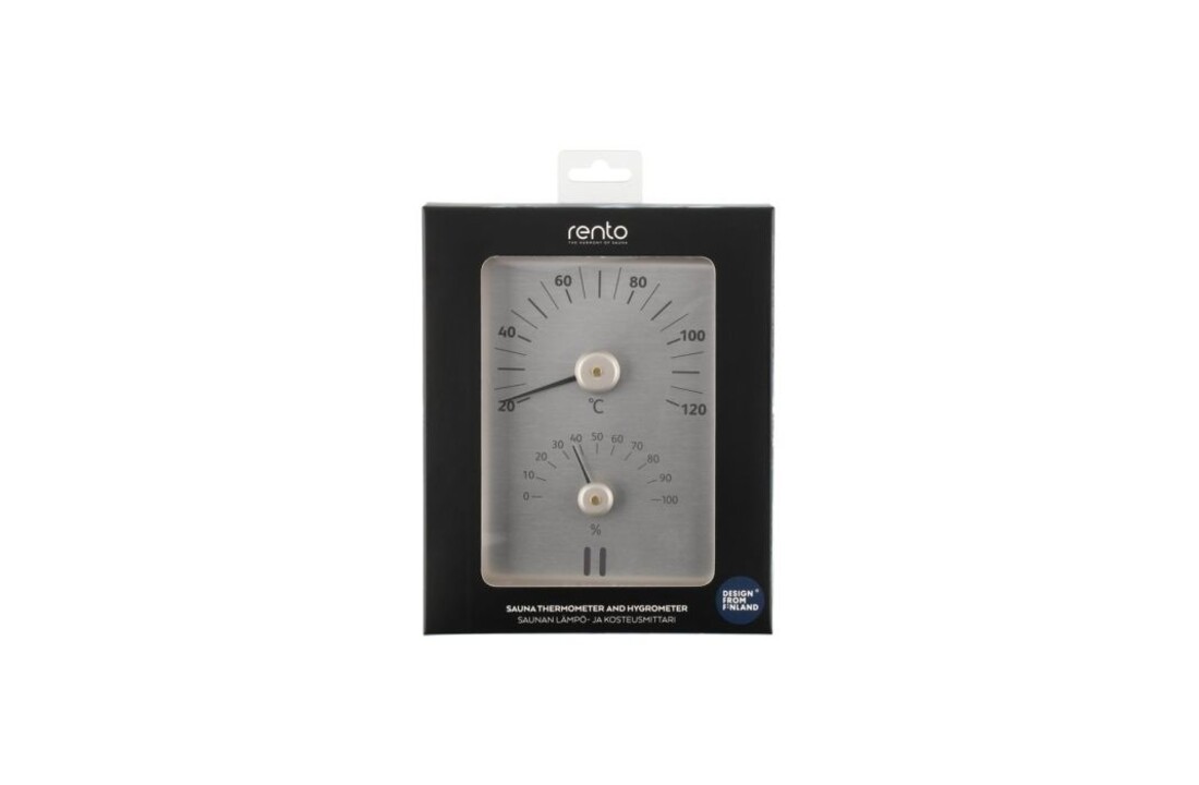 Rento Aluminium Sauna Thermometer - Hygrometer