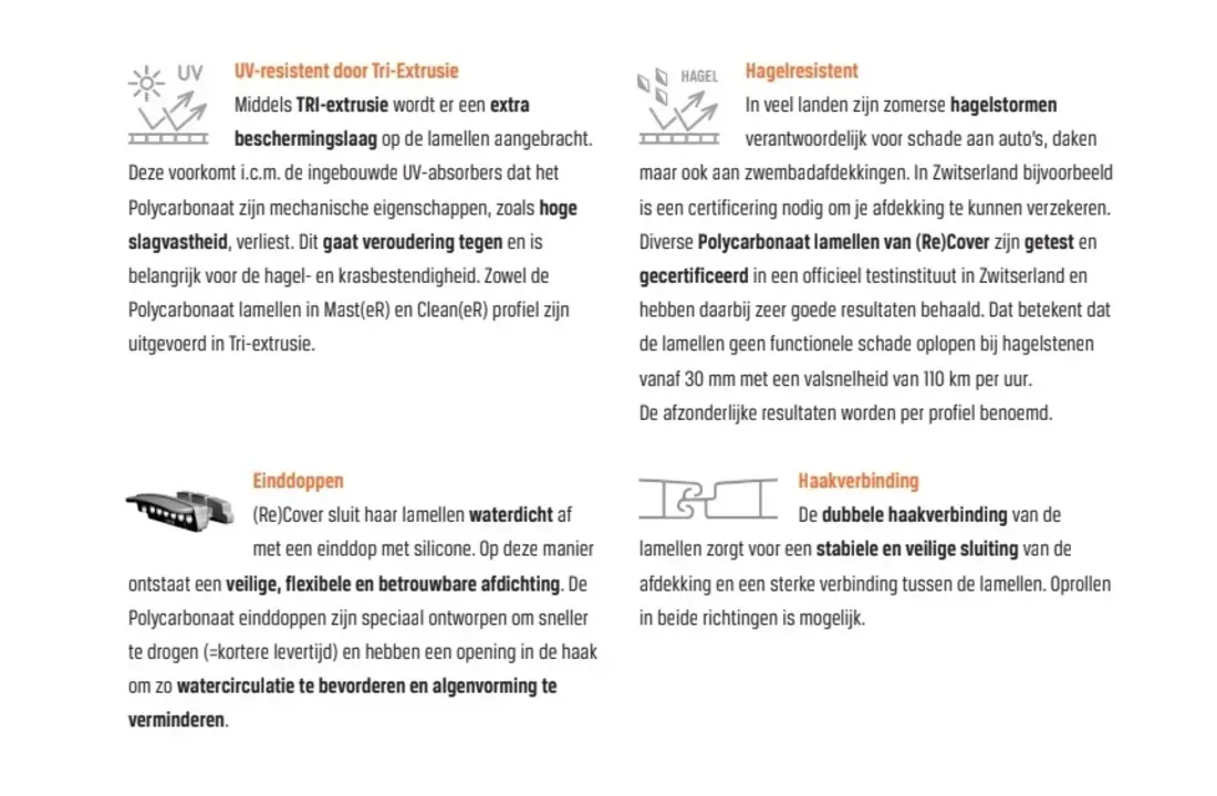 Zwemland Lamellen Polycarbonaat Transparant