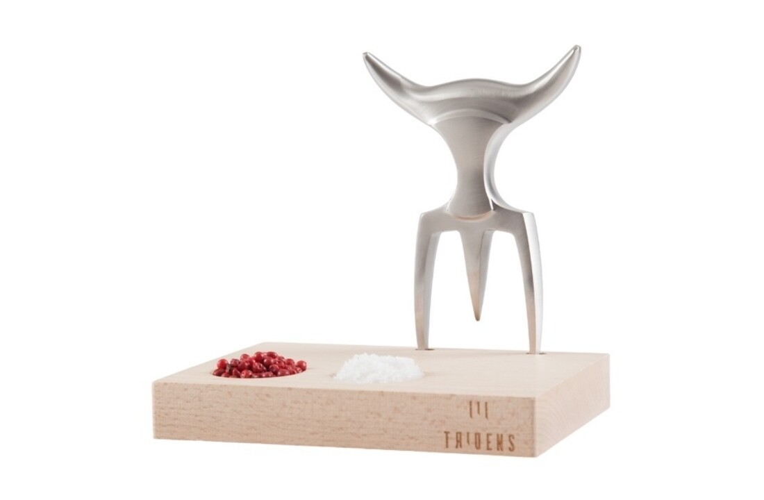 Brushed Fork & beechwood base