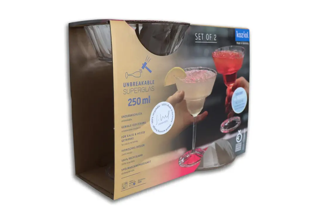 Koziol superglas club No.16 margaritaglas 250 ml set van 2 stuks