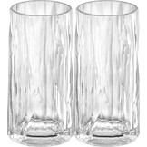 Koziol superglas club No.08 longdrinkglas 300 ml set van 2 stuks