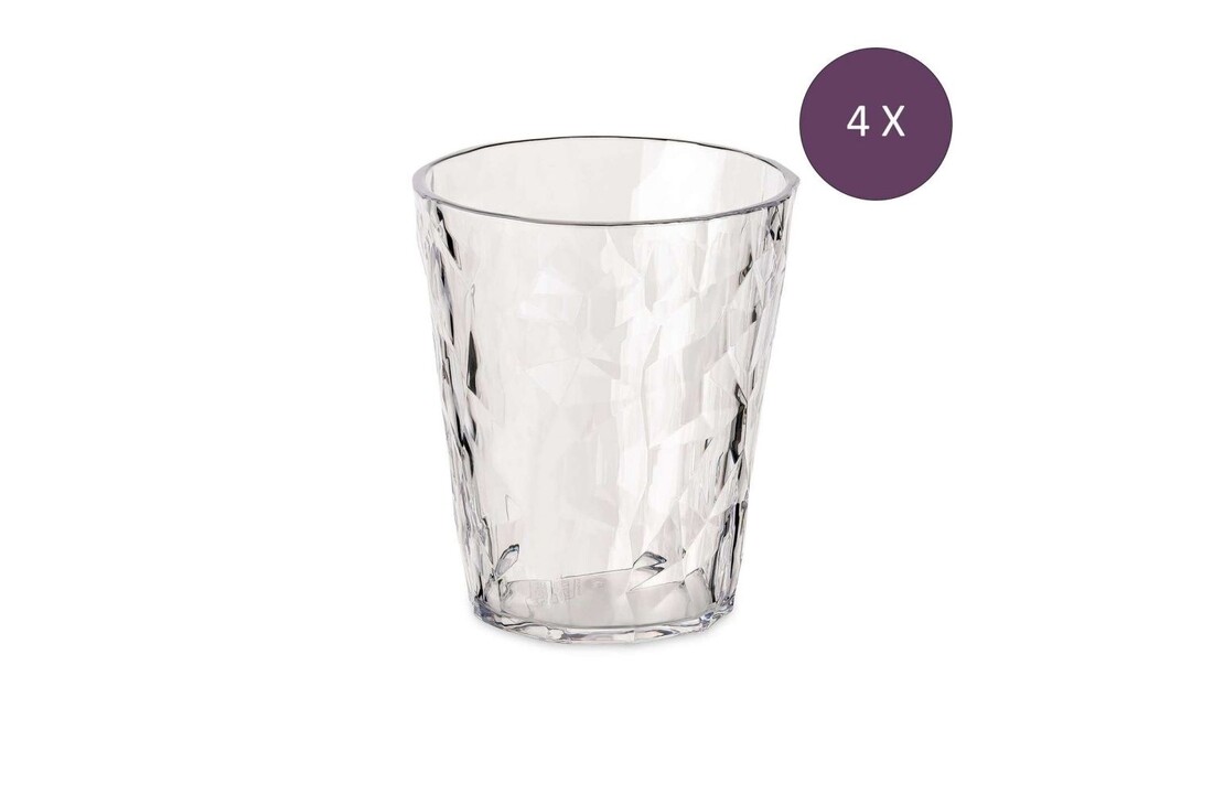 Koziol superglas club No.01 waterglas 250 ml set van 4  stuks