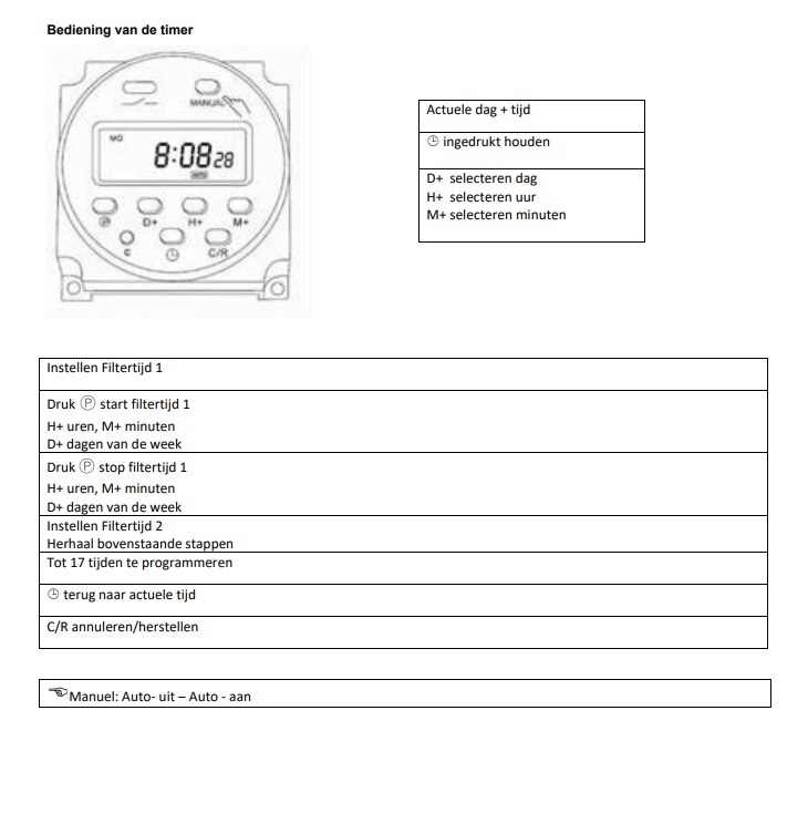 Digitale tijdschakelaar voor Starline Pool Control