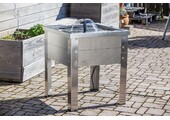 Heissner terras fontein hout/RVS grijs