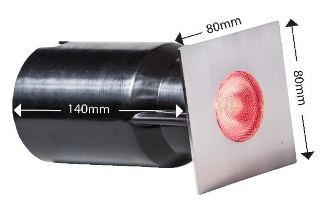 Heissner spot vlonderverlichting 3W RGB RVS vierkant