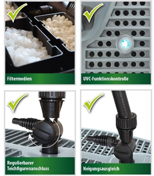 Heissner vijver onderwater filter all-in-one set 2000 ltr/u