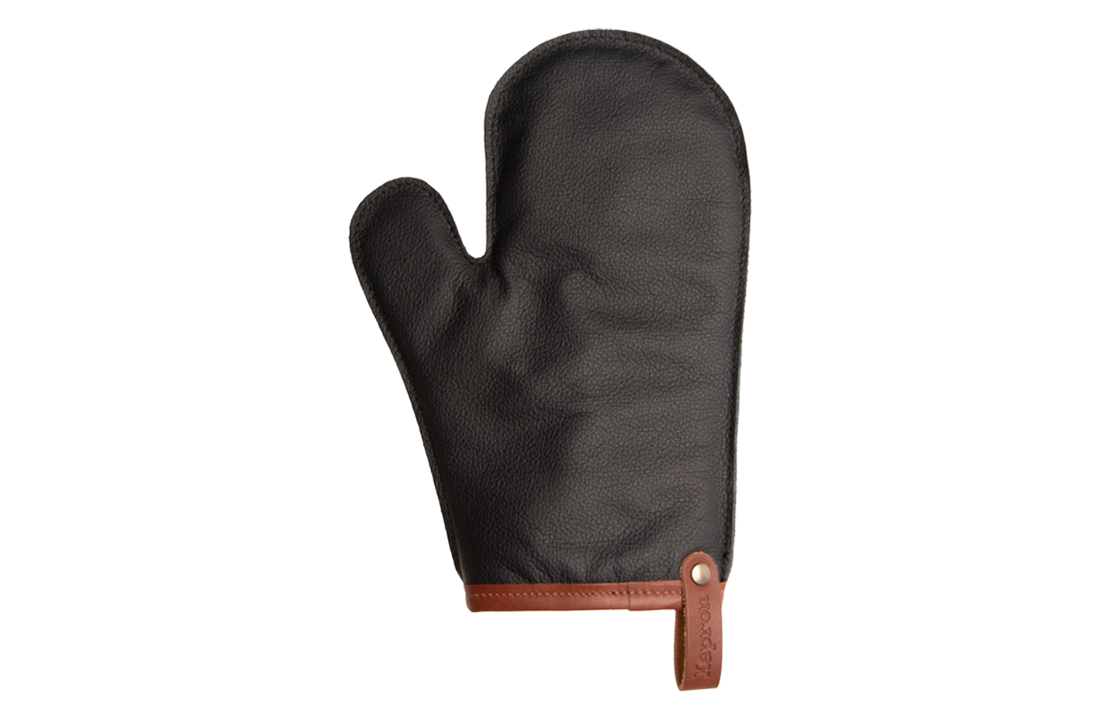 Bovine leren oven glove met duim