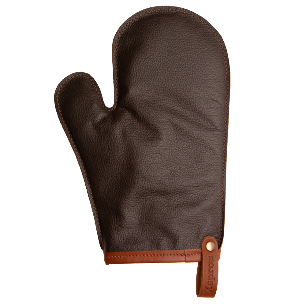 Bovine leren oven glove met duim