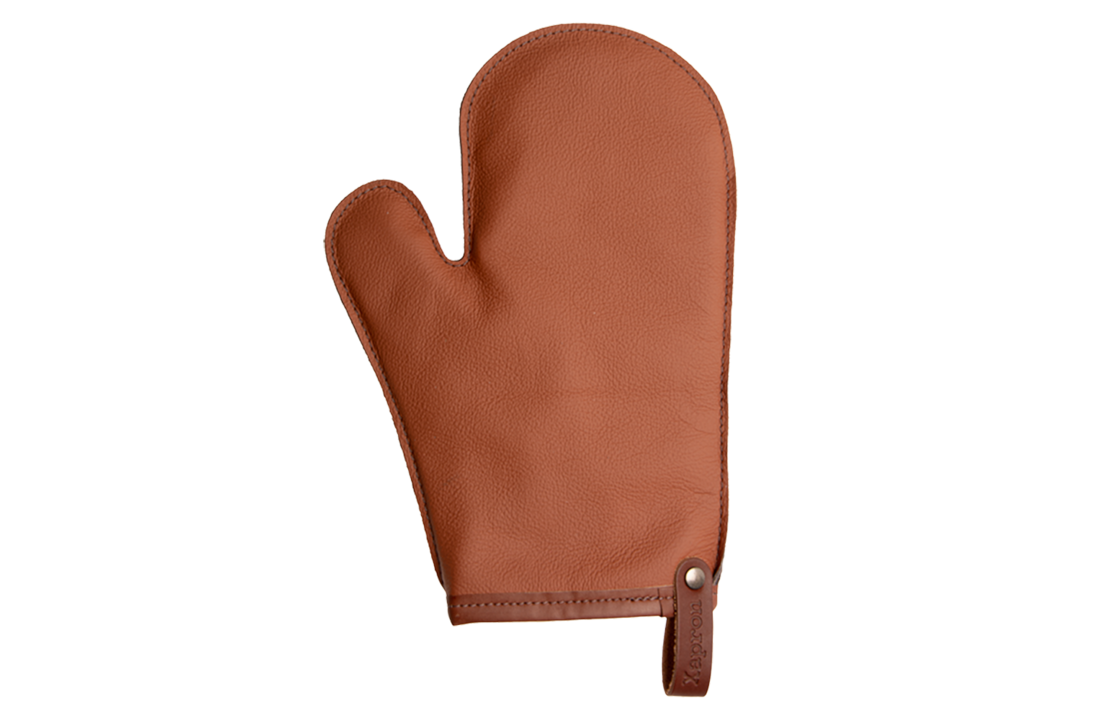 Bovine leren oven glove met duim