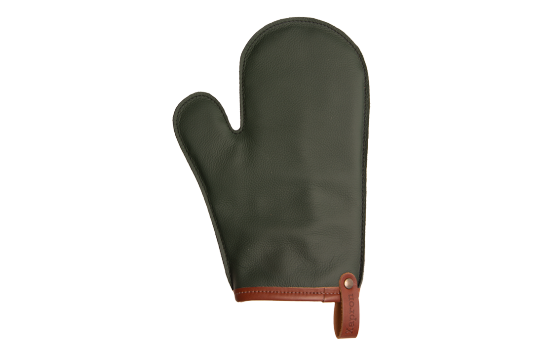 Bovine leren oven glove met duim