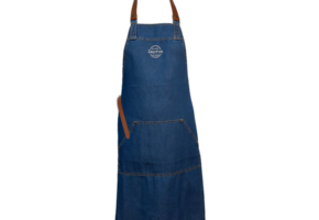 Arizona denim apron washed schort incl. leather straps cognac 88*78