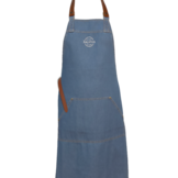 Arizona denim apron washed schort incl. leather straps cognac 88*78