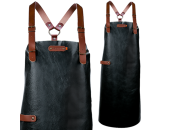 New York Leather long apron schort incl. schouderbanden 89/70