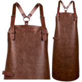 New York Leather long apron schort incl. schouderbanden 82/60