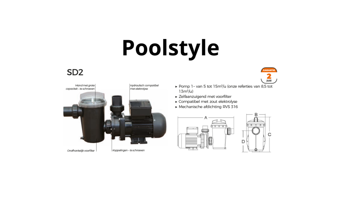 Poolstyle SD 2 zwembadpomp