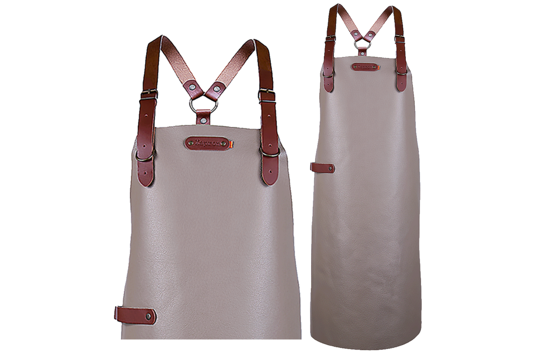 Bovine Leather long apron schort incl. shoulderstraps- 82/60