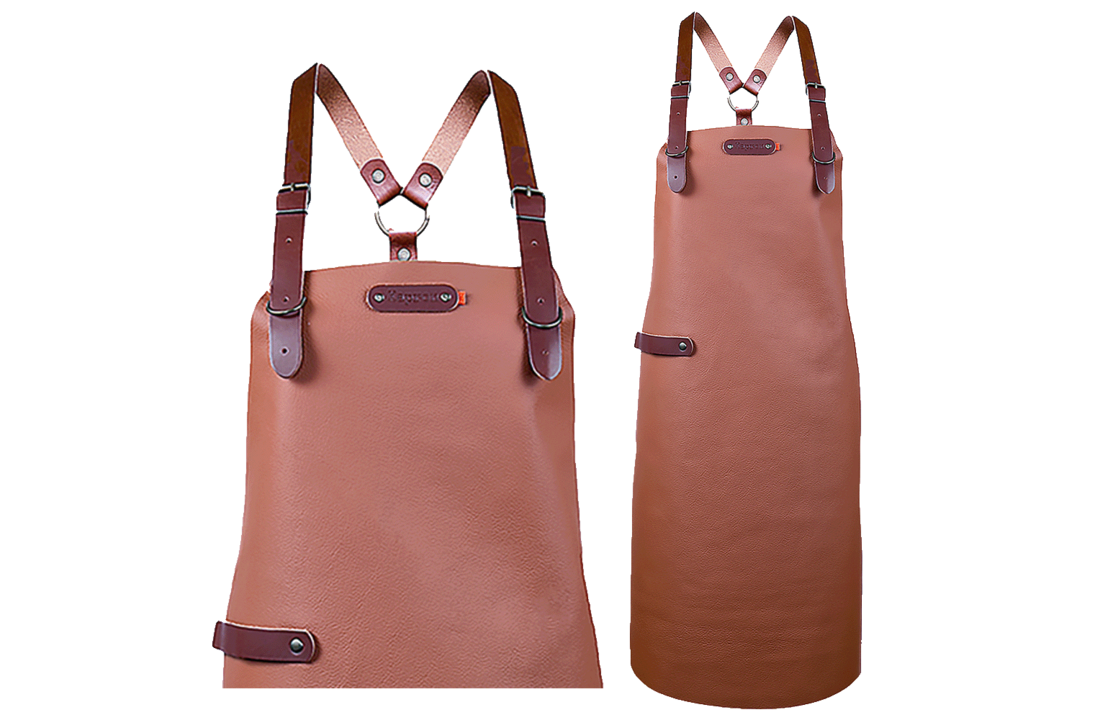 Bovine Leather long apron schort incl. shoulderstraps- 74/60