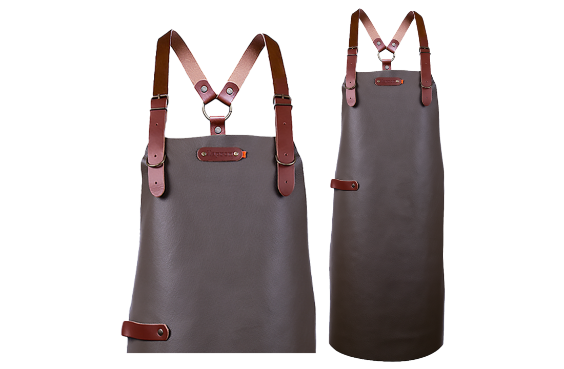 Bovine Leather long apron schort incl. shoulderstraps- 74/60