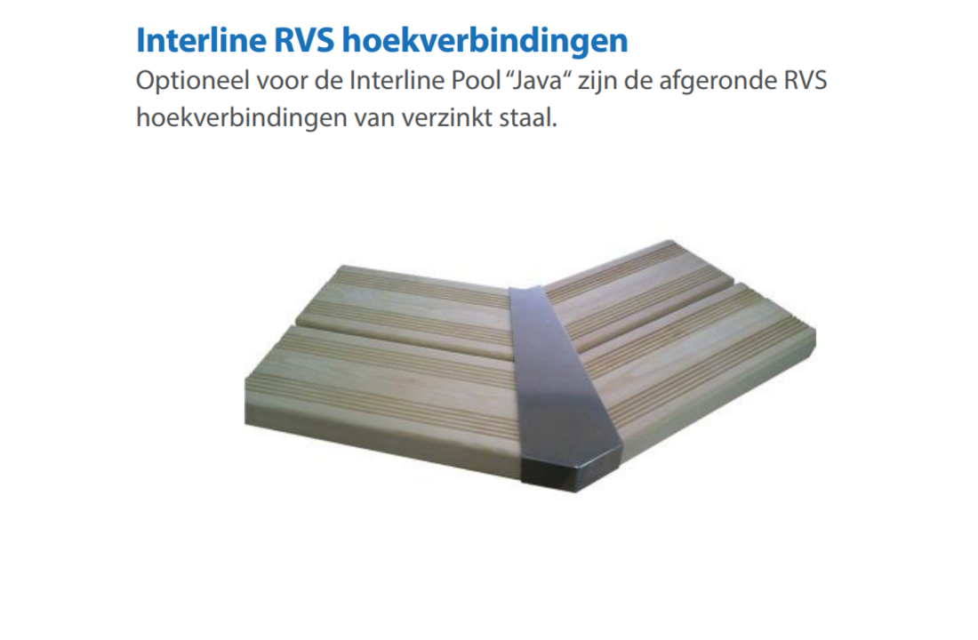 Interline RVS hoekverbindingen 8st. - Rond bad