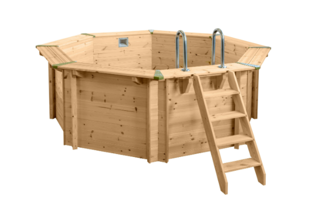 Interline Java Houten Zwembad rond 4.40 m. doorsnede