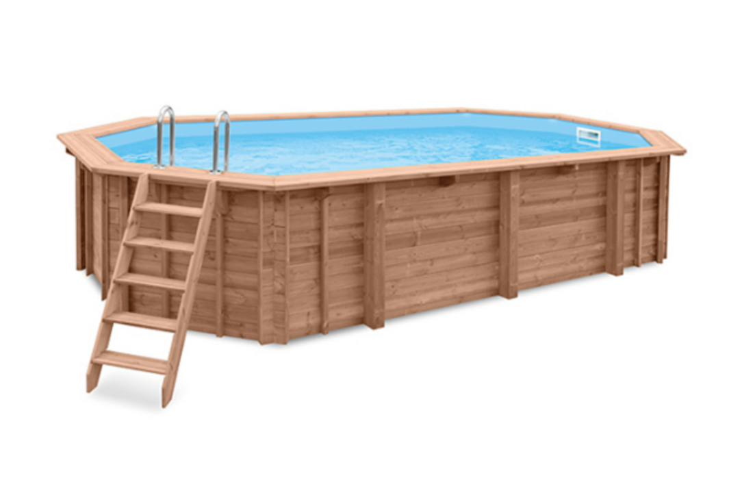 Interline Bali Houten Zwembad ovaal 8.40 x 4.90 m.