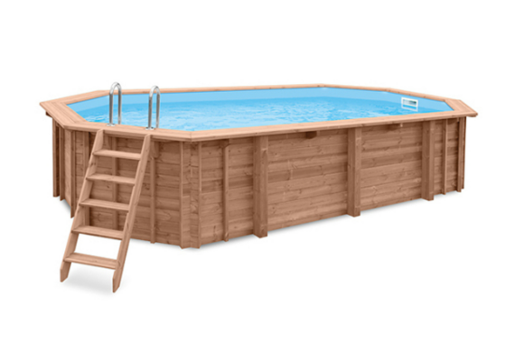 Interline Bali Houten Zwembad ovaal 8.40 x 4.90 m.