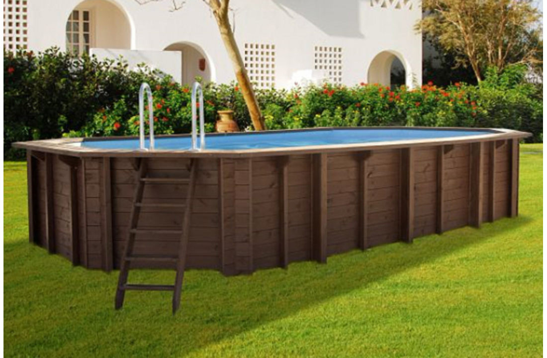 Interline Bali Houten Zwembad ovaal 8.40 x 4.90 m.