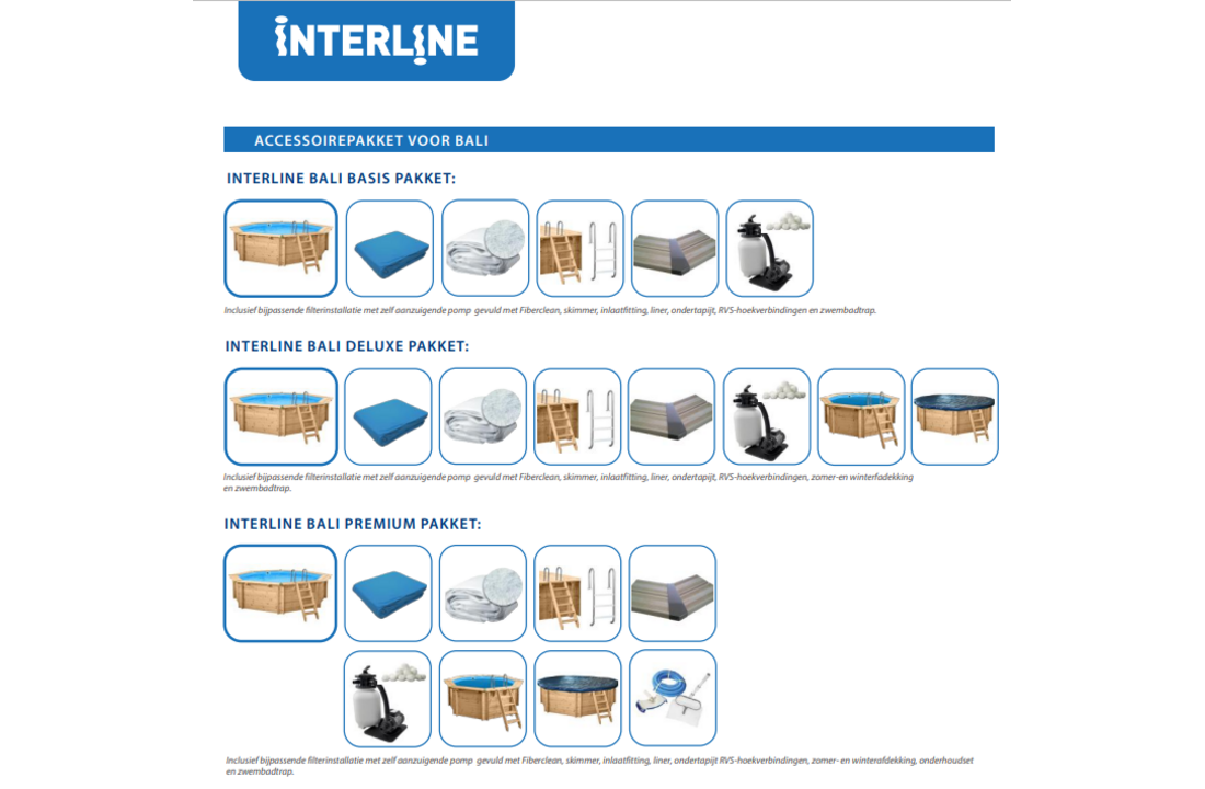 Interline Bali Houten Zwembad ovaal 8.40 x 4.90 m.