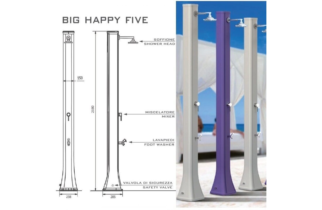 Arkema Big Happy Solar Buitendouches - diverse kleuren