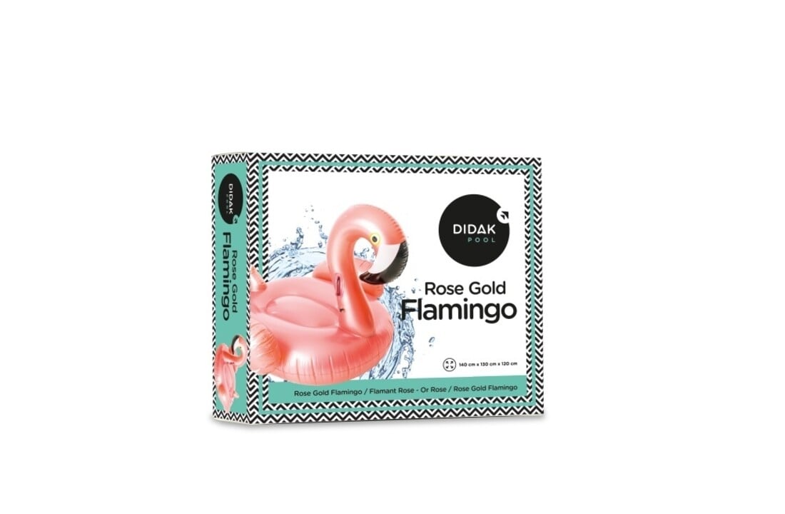 Didak Opblaasbare Flamingo Roze Gold 140x130x120 cm