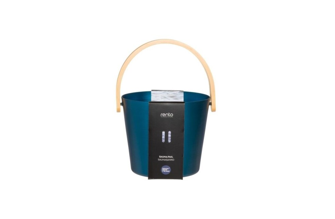 Rento Sauna Emmer Aluminium met Bamboe Handvat Blauw