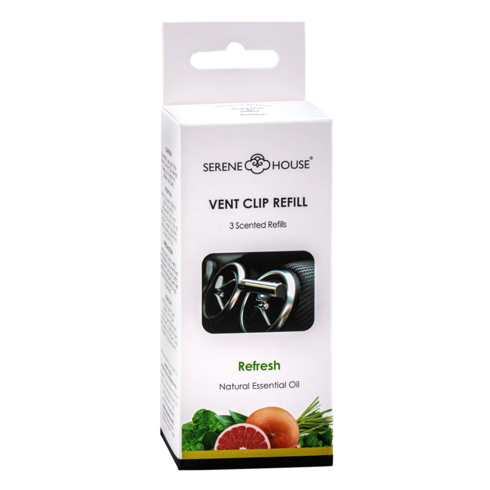 Serene House Car Scent Vent Clip navulling (3x) - Refresh