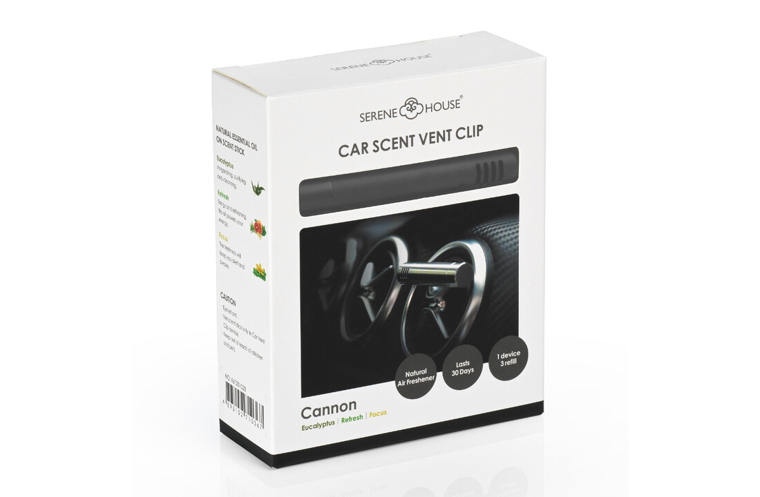 Serene House Car Scent Vent Clip - Cannon Black