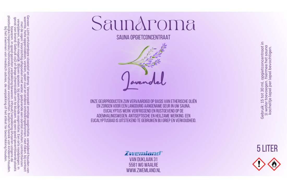 Sauna opgietmiddel Lavendel 5 Liter