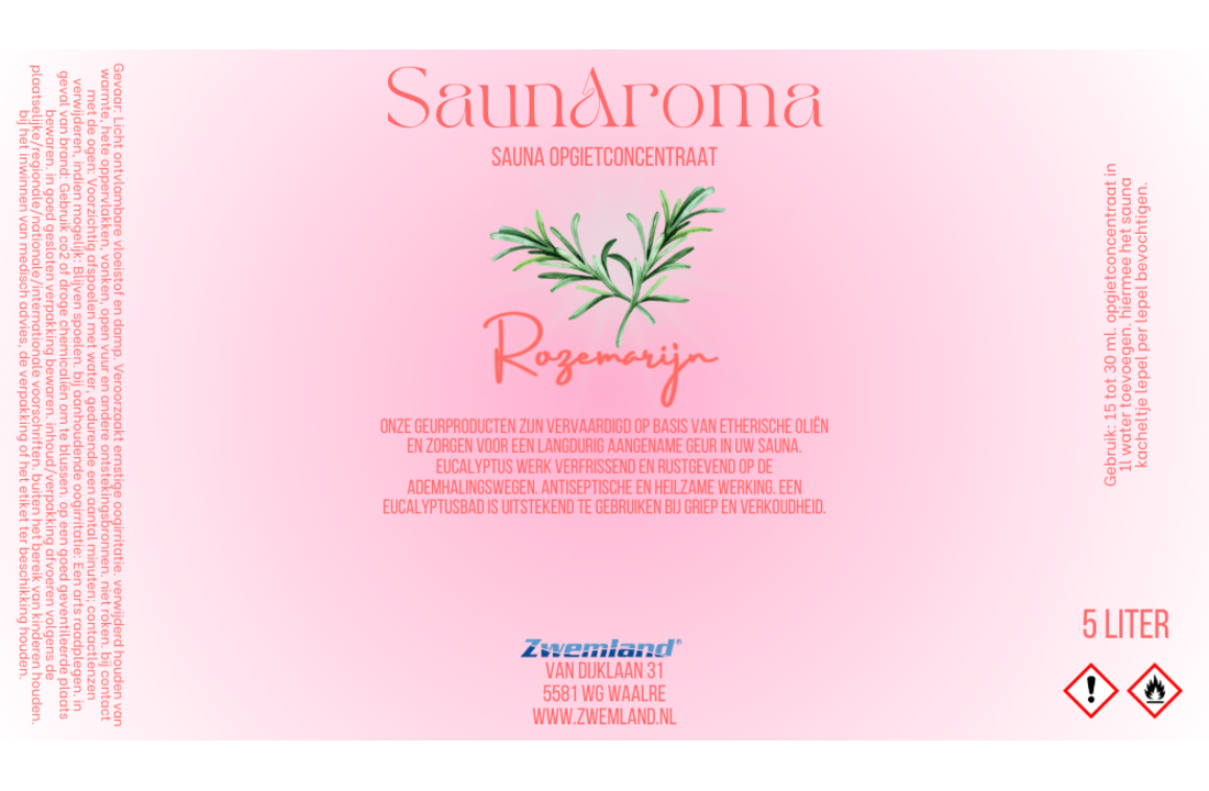 Sauna opgietmiddel Rozemarijn 5 Liter